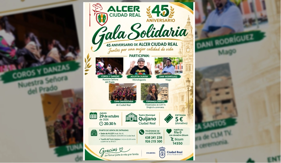 GALA SOLIDARIA – 45 ANIVERSARIO DE ALCER CIUDAD REAL 